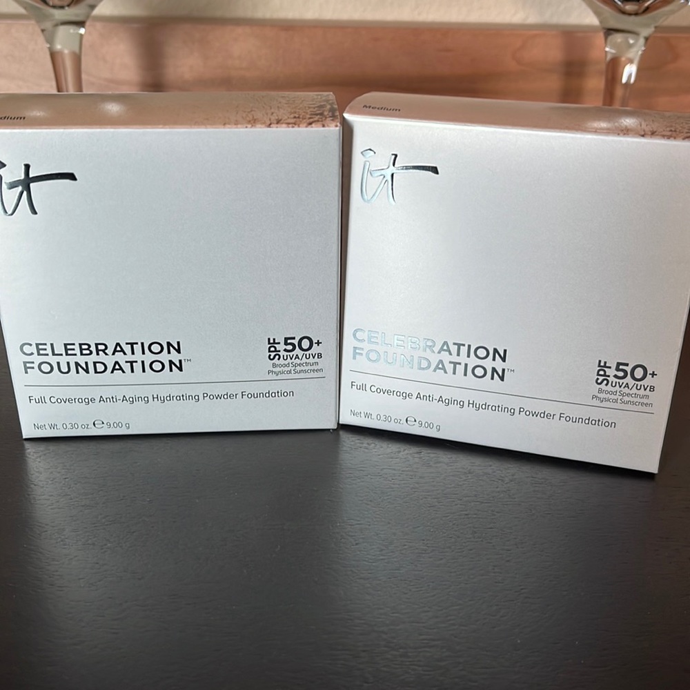 New! it Cosmetics Celebration Foundation SPF 50+ in Medium. Set of 2.